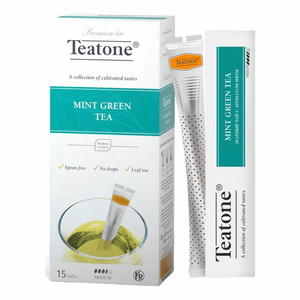 Teatone С мятой, чай зеленый в стиках 15 шт